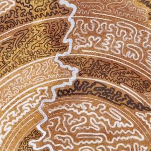 Aquarelle abstraite contemporaine, liners noir et banc. Format 30 x 30 cm. Extrait 2